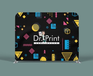 BACKDROP ESTRUTIRA EM ALUMÍNIO -  TECIDO PERSONALIZADO POLIÉSTER 120G  4X4 COLORIDO FRENTE E VERSO SUBLIMAÇÃO COSTURA 