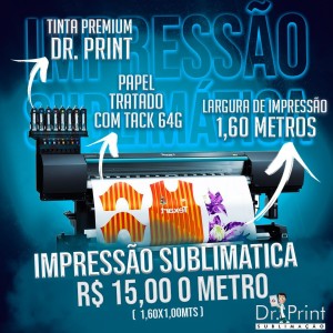Impressão sublimática Papel Tratado 64g com tack 158x100    