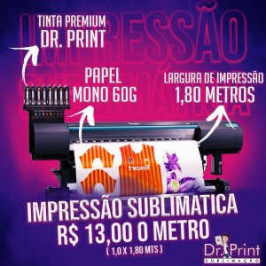 Impressão sublimática Papel Monolucido 60g 177x100    